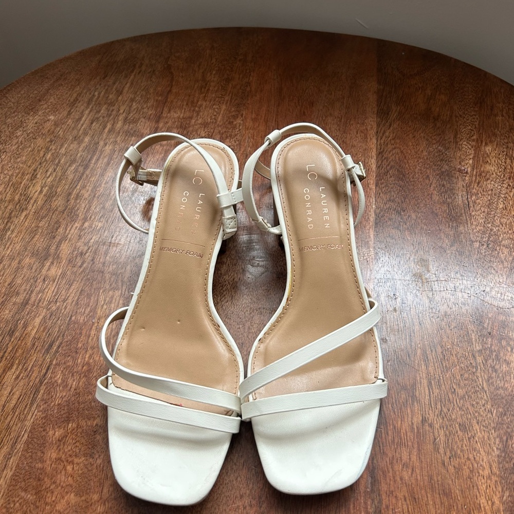 LC Lauren Conrad Women's White Strappy Sandals